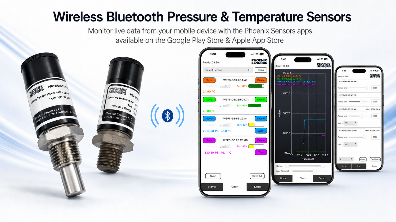 WETS02-0-0-2D2S Wireless Bluetooth Temperature Transducer, 1/8"-27NPT Thread, 0.5" Long Probe, Brass Material - Image 2