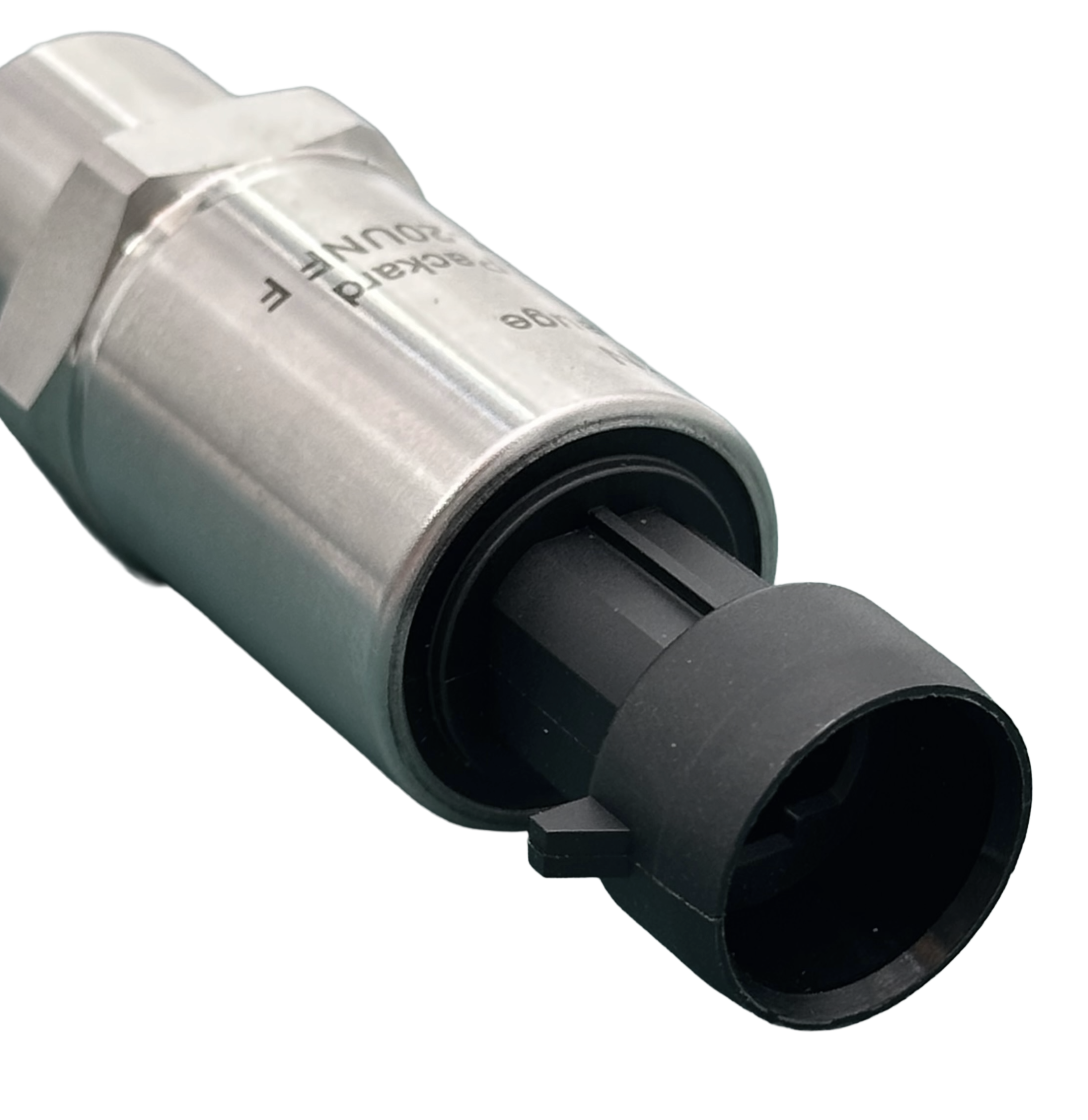 HVAC refrigerant pressure transducer with Schrader valve