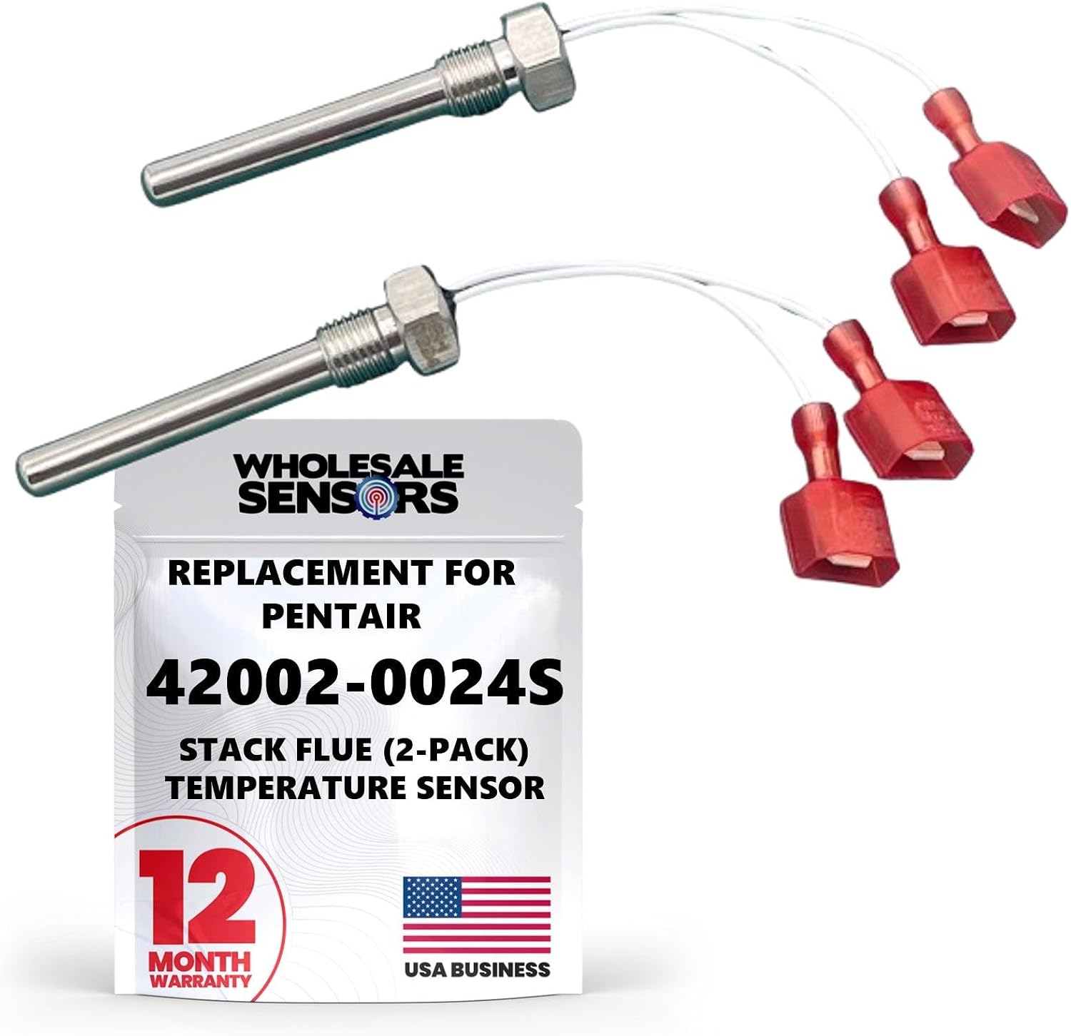 Replacement For Pentair 42002-0024S Stack Flue Sensor (2-Pack)