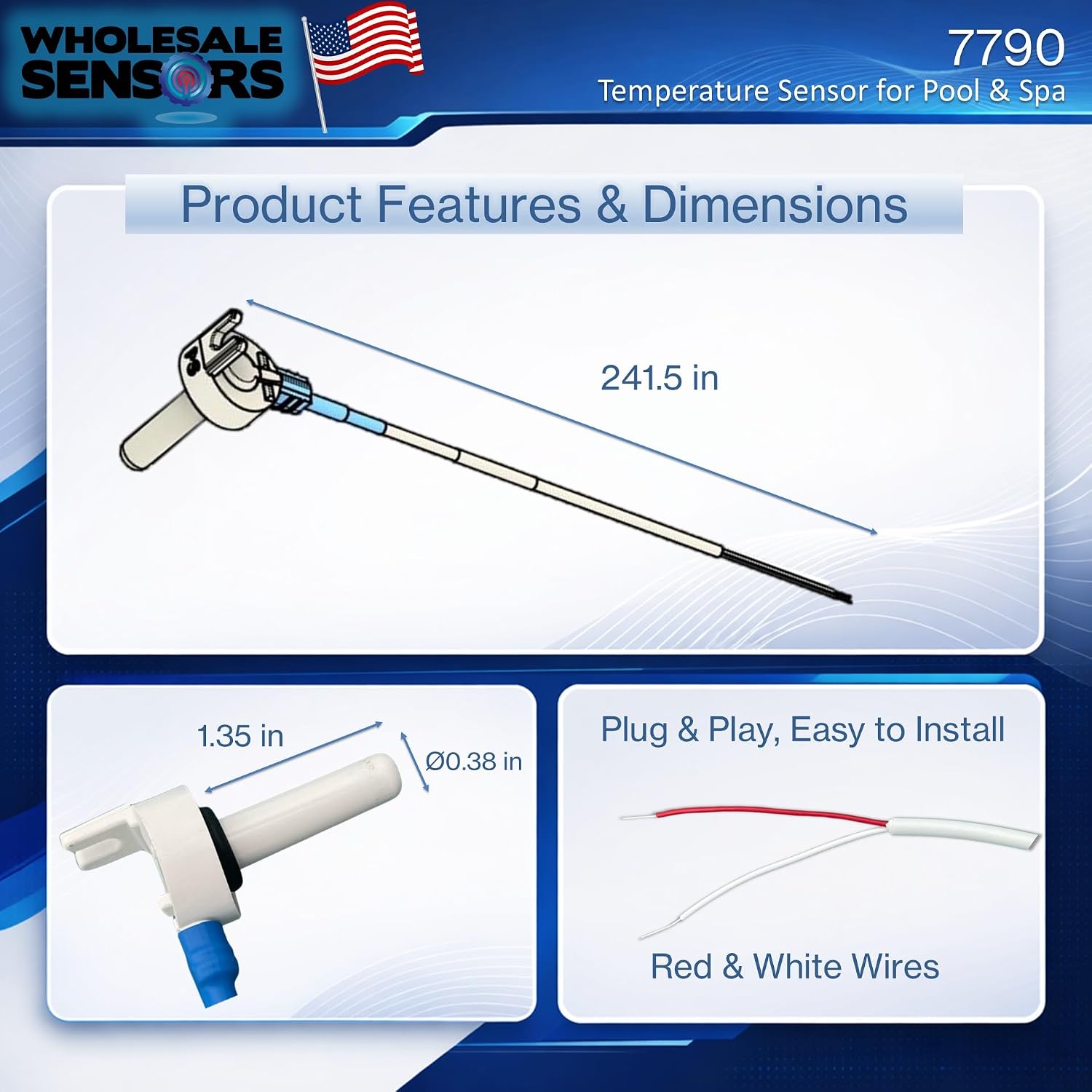 Replacement for Jandy Zodiac 7790 Temperature Sensor Probe - Image 5