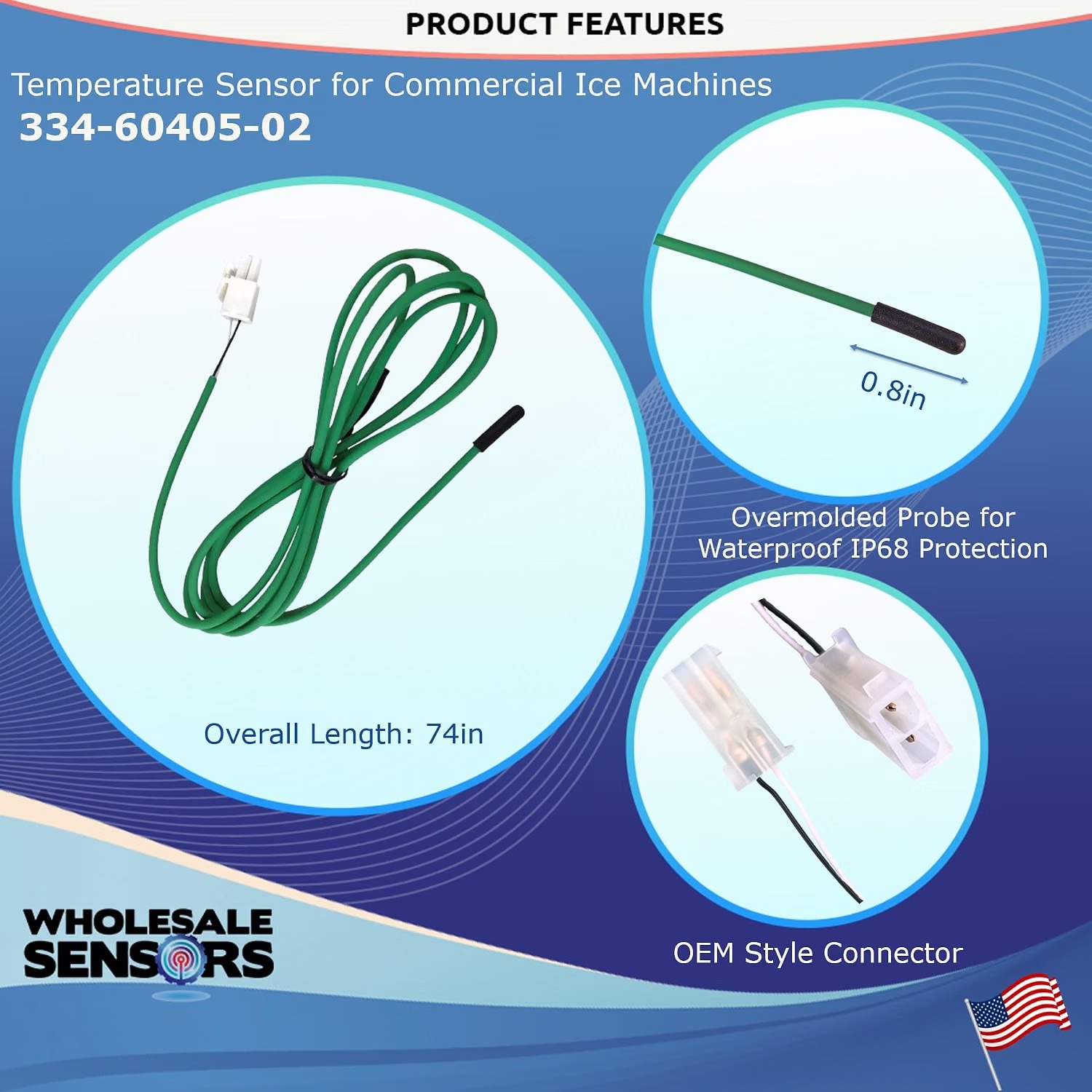 Replacement Traulsen Blue Coil 337-60406-02, Green Cabinet 334-60405-02 & Yellow Liquid Line 334-60407-02 Temperature Probes, 12 Month Warranty & USA Support - Image 5