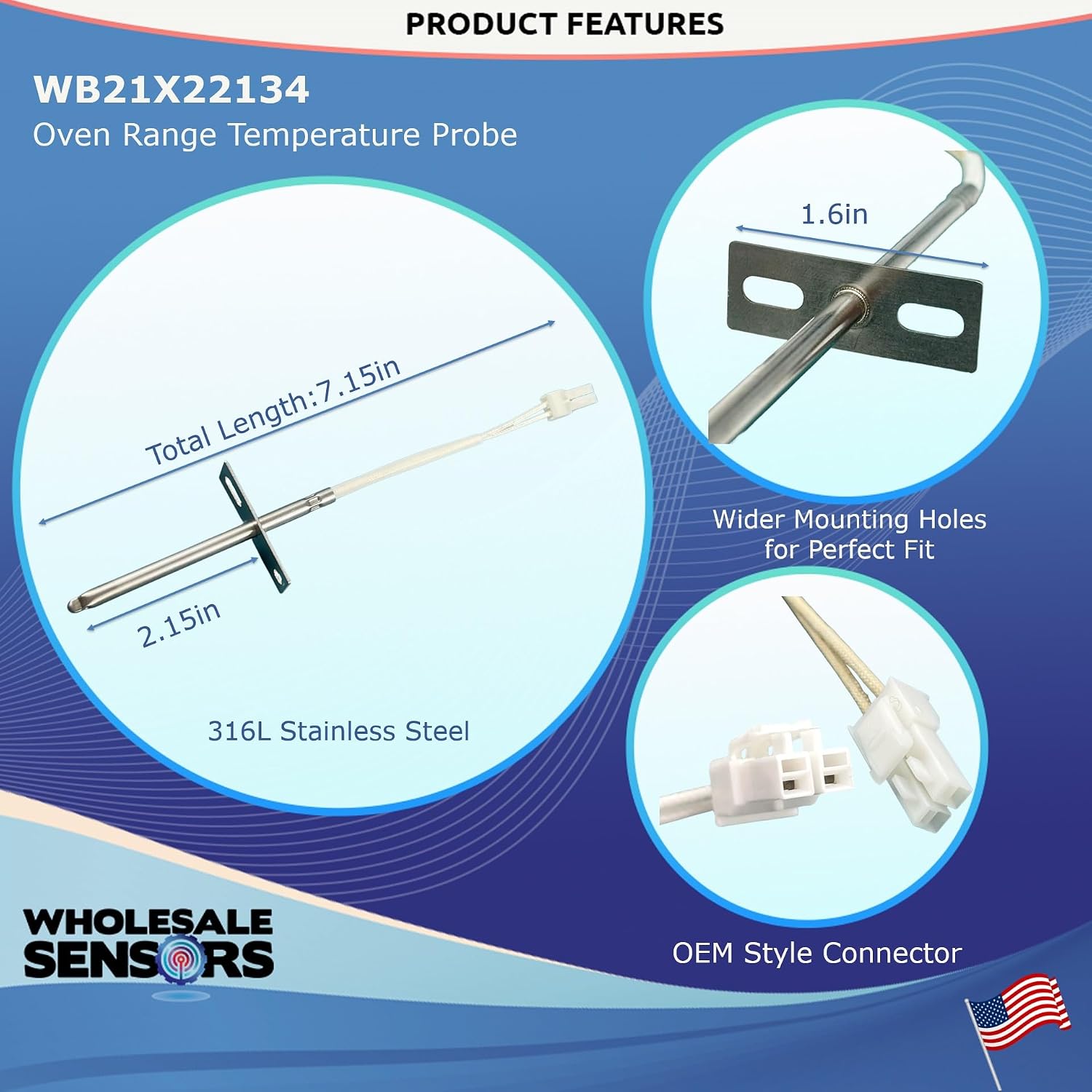 Oven Probe Replacement GE WB21X22134 Sensor 12 Month Warranty - Image 3