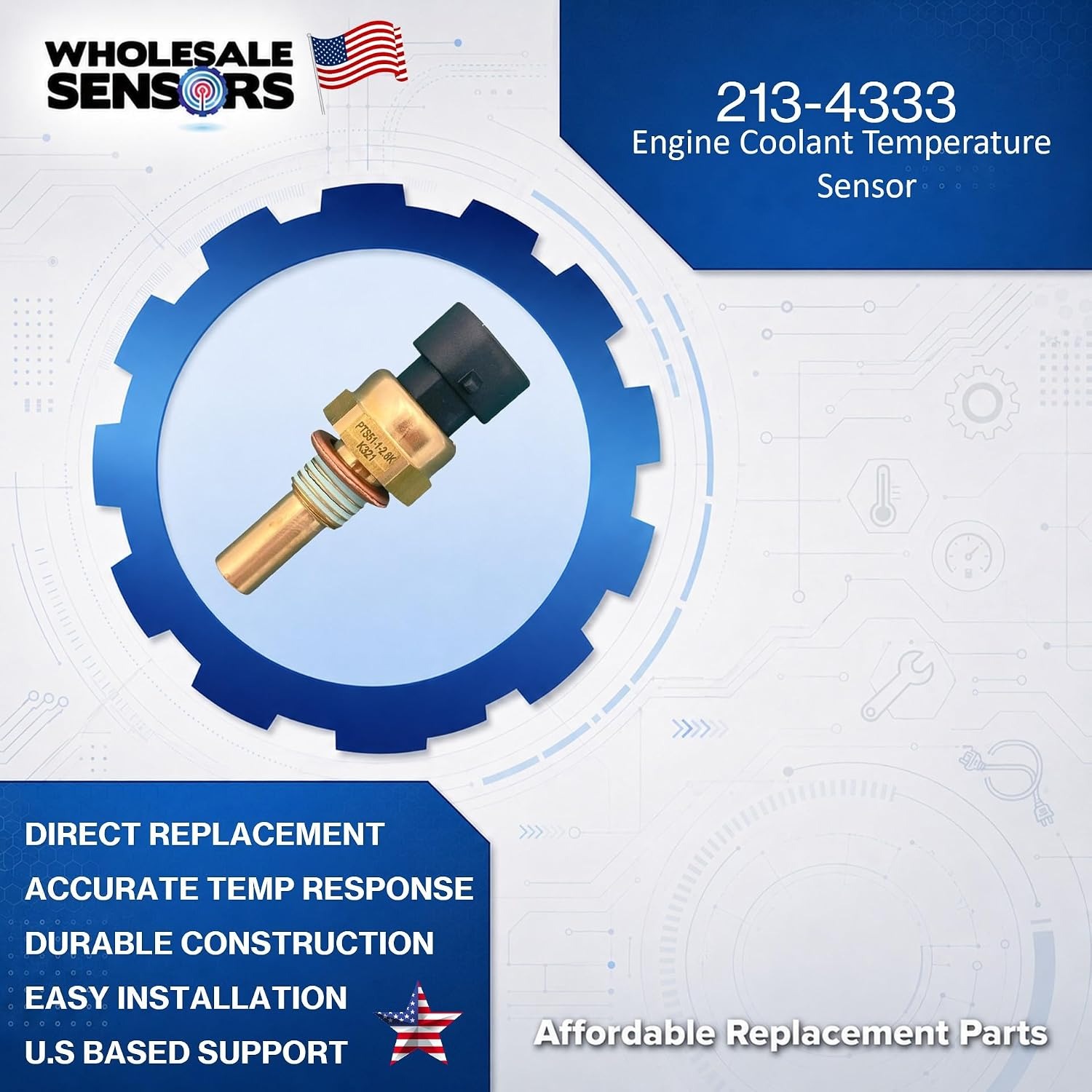 Replacement GM 213-4333 Engine Coolant Temperature Sensor 12 Month Warranty & USA Support - Image 2