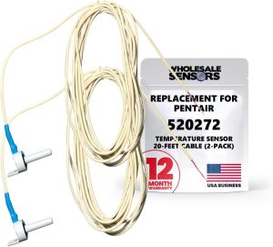 Wholesale Sensors 2-Pack Replacement for Pentair 520272 Air/Water/Solar Temperature Sensor, 20FT Cable | 12-Month Warranty & USA Support
