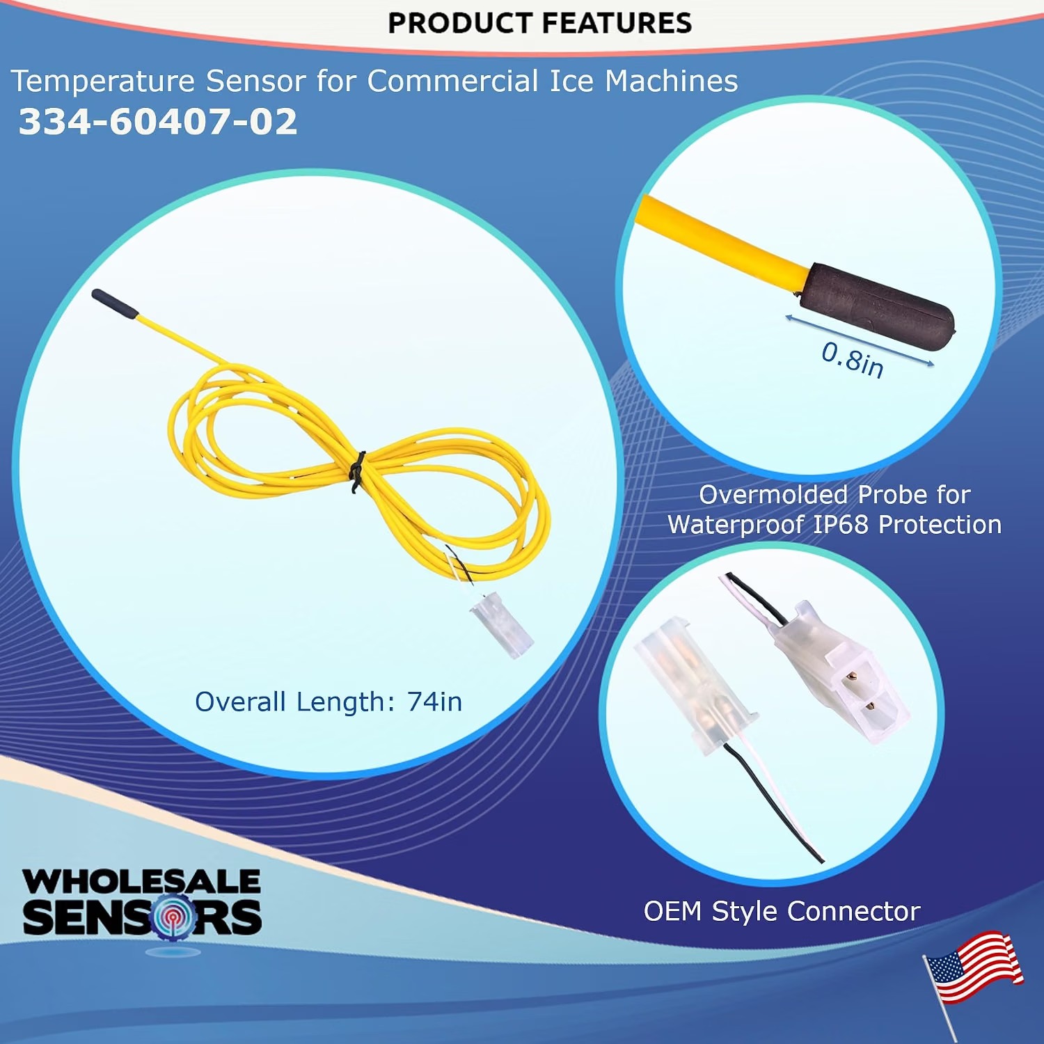 Replacement Traulsen Blue Coil 337-60406-02, Green Cabinet 334-60405-02 & Yellow Liquid Line 334-60407-02 Temperature Probes, 12 Month Warranty & USA Support - Image 7