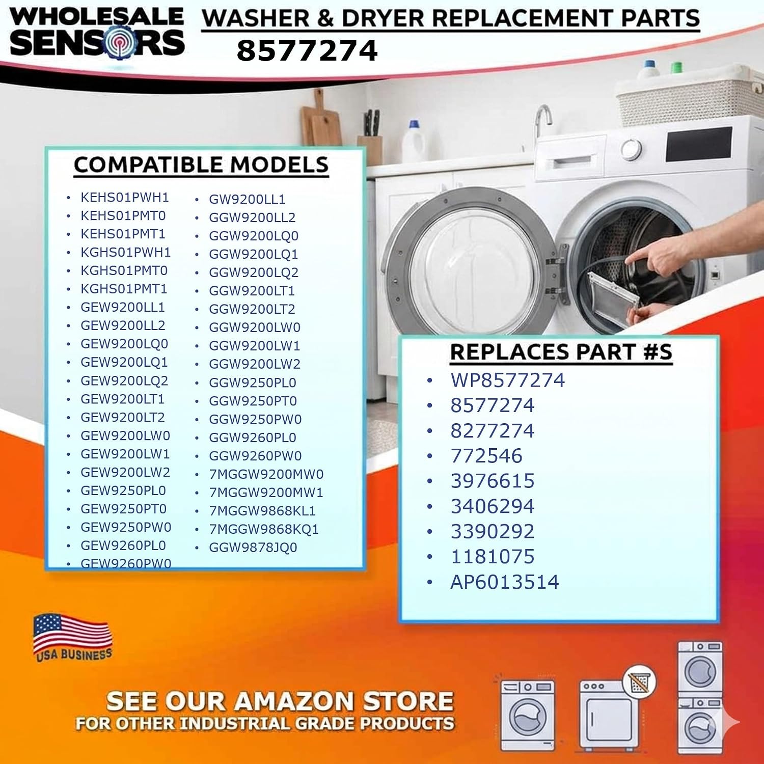 Replacement Whirlpool 8577274 WP8577274 Dryer Thermistor 12 Month Warranty, USA Support - Image 3