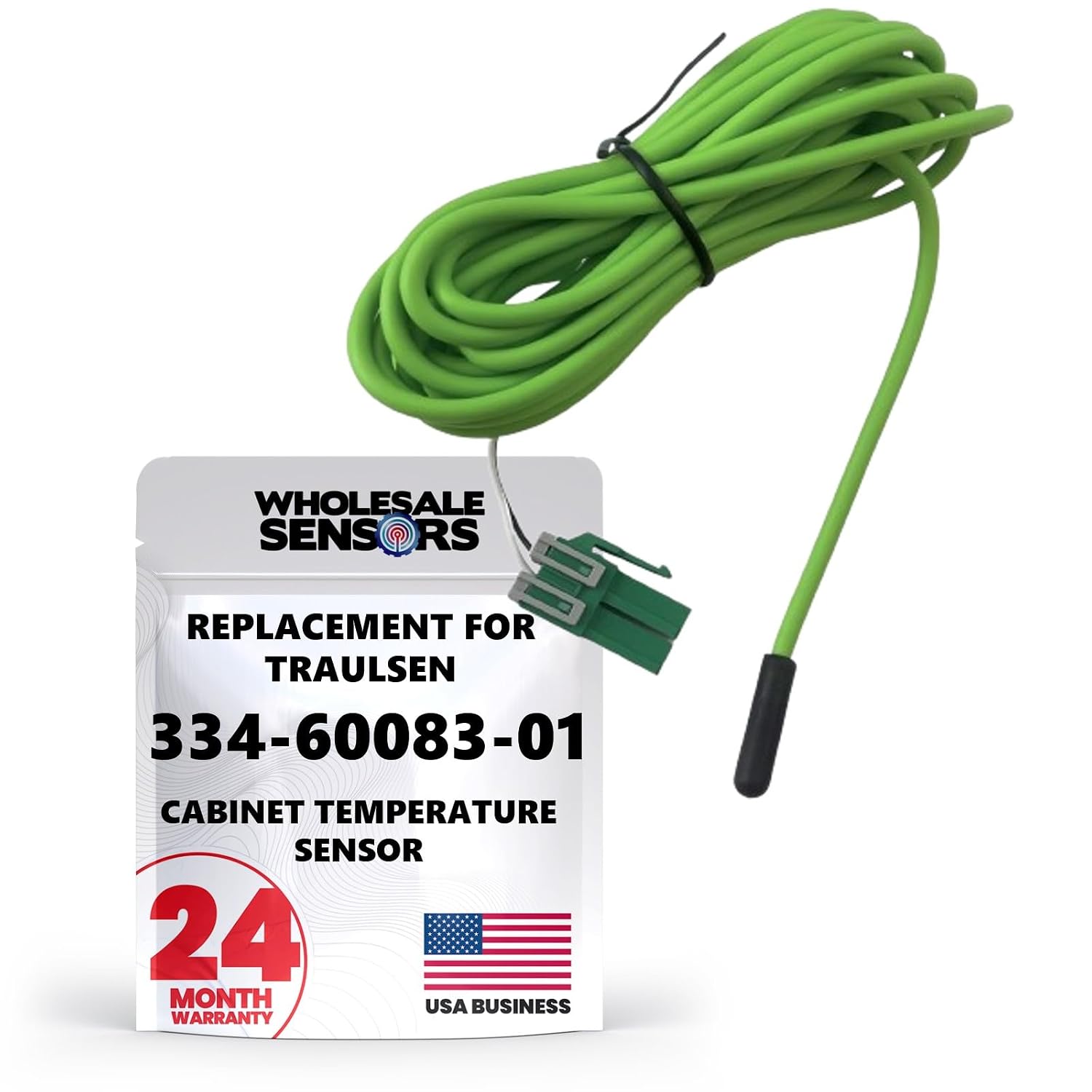 Replacement Traulsen 334-60083-01 Green Cabinet Temperature Sensor 60", 24 Month Warranty & USA Business