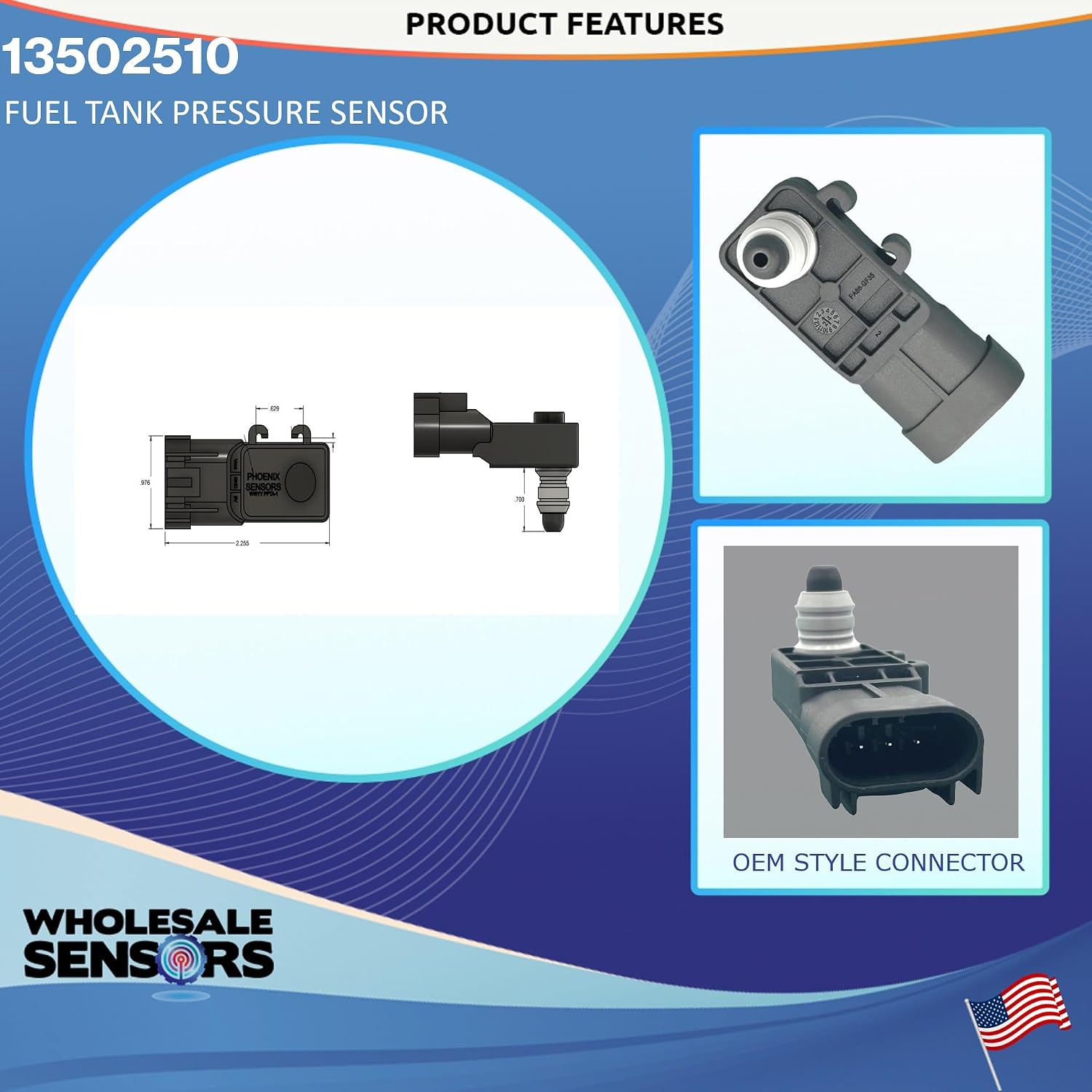 Replacement GM 13502510 Fuel Tank Pressure Sensor 12 Month Warranty - Image 3