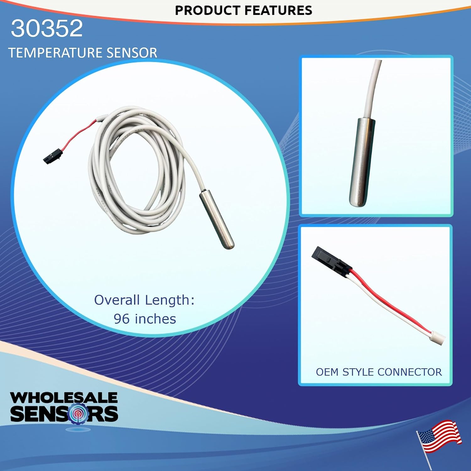 Replacement Balboa Water Group 30352 Temperature Sensor with 96-Inch Cable and 3/8-Inch Bulb, 12 Month Warranty & USA Support - Image 3