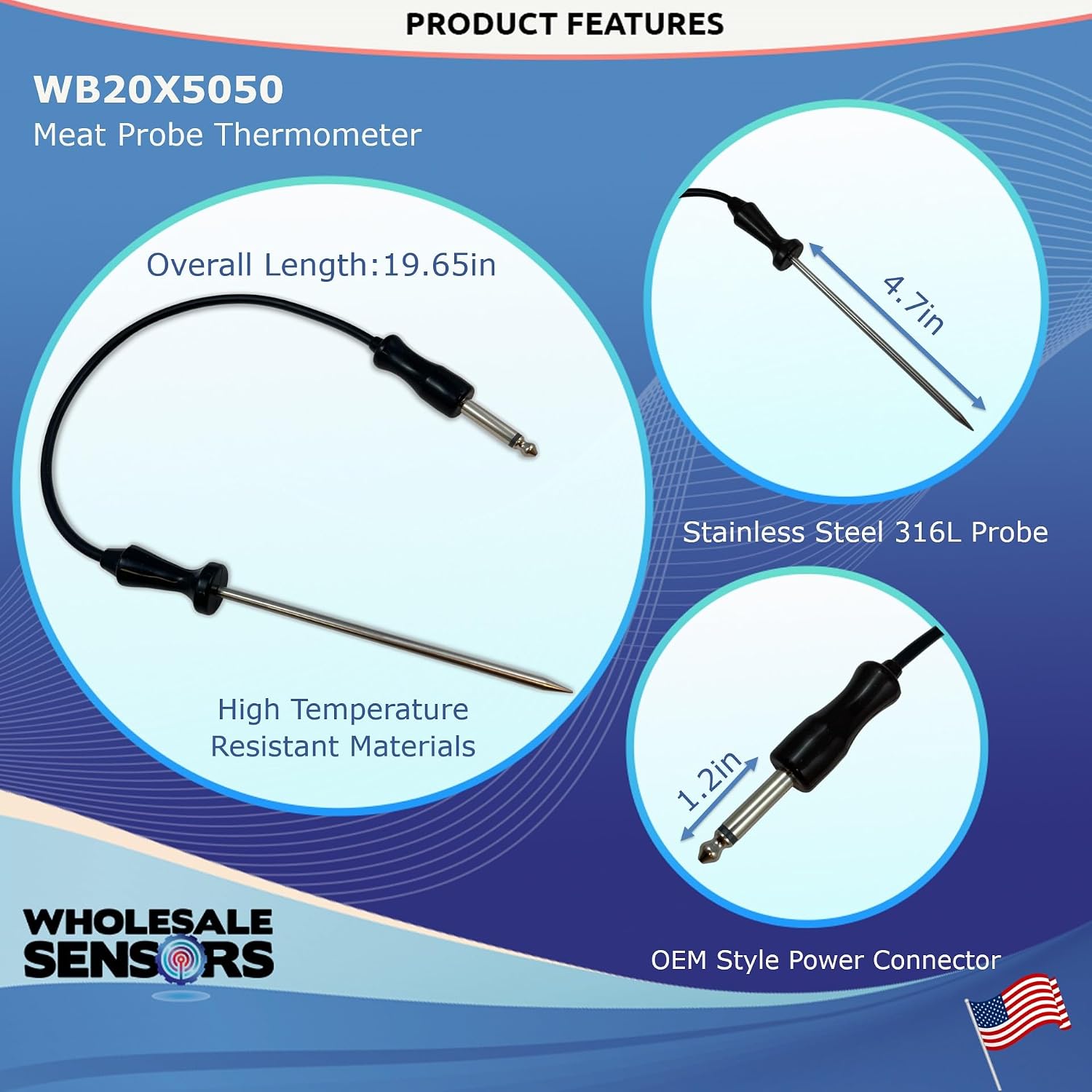 Replacement General Electric GE WB20X5050 Oven Heat Probe Gauge, 12 Month Warranty & USA Support - Image 3