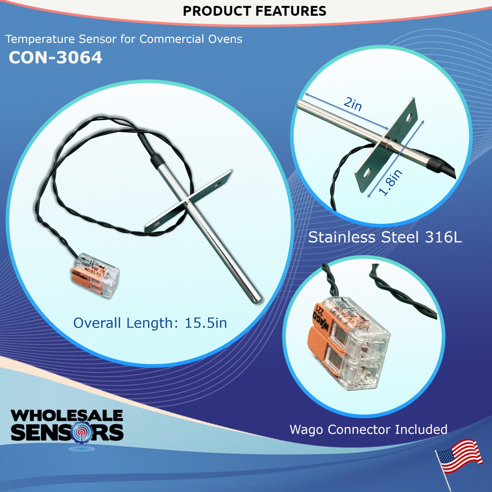 TurboChef CON-3064 RTD Sensor Probe Kit Replacement